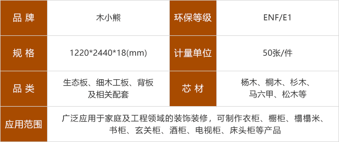 木幼熊生态板参数
