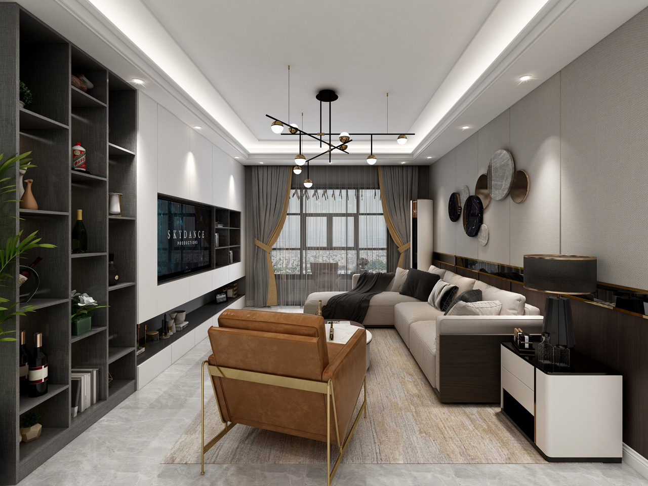 现代轻奢风格酒柜-木语丝韵生态板定造